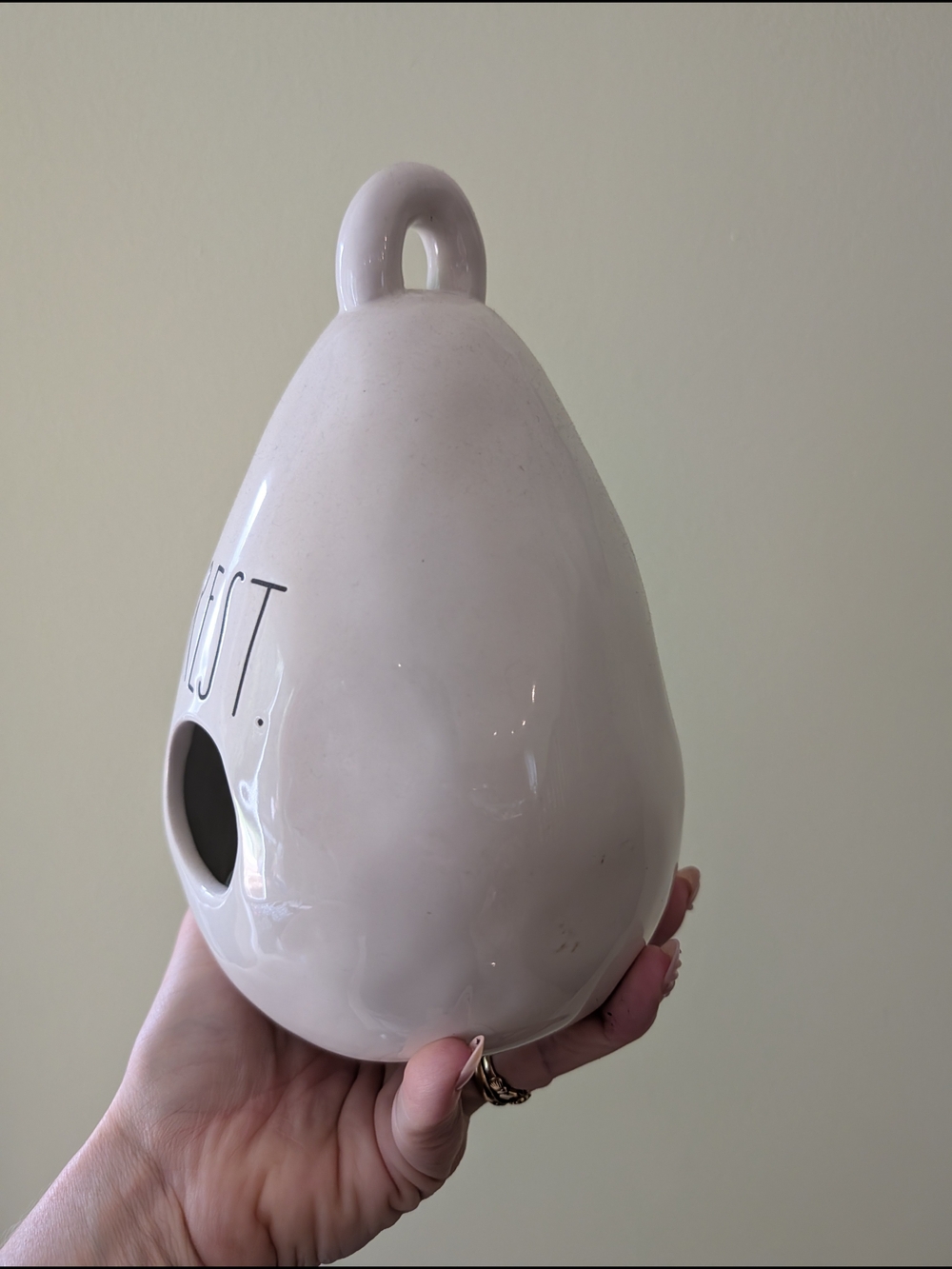 Ceramic Bird Nesting House - White "REST" Design Rae Dunn - Picture 2 of 4